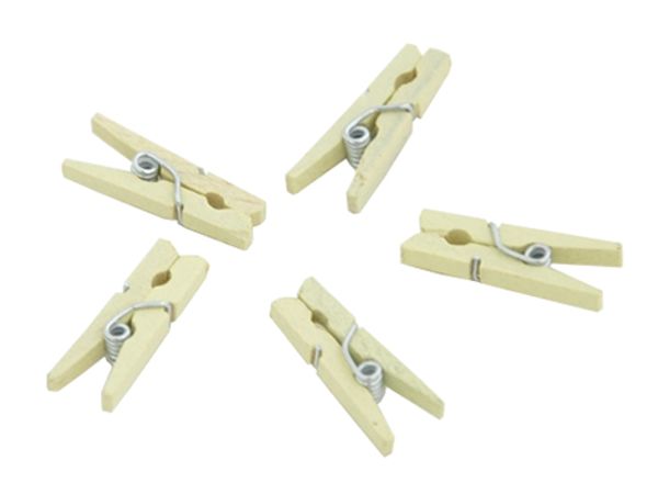 Hovedbilde Mini klesklype, natur - 50 stk
