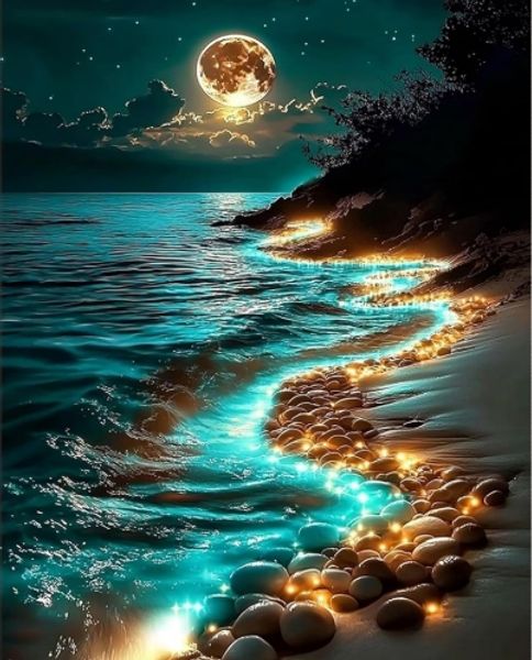 Hovedbilde Natt på stranden, 40 x 50 cm