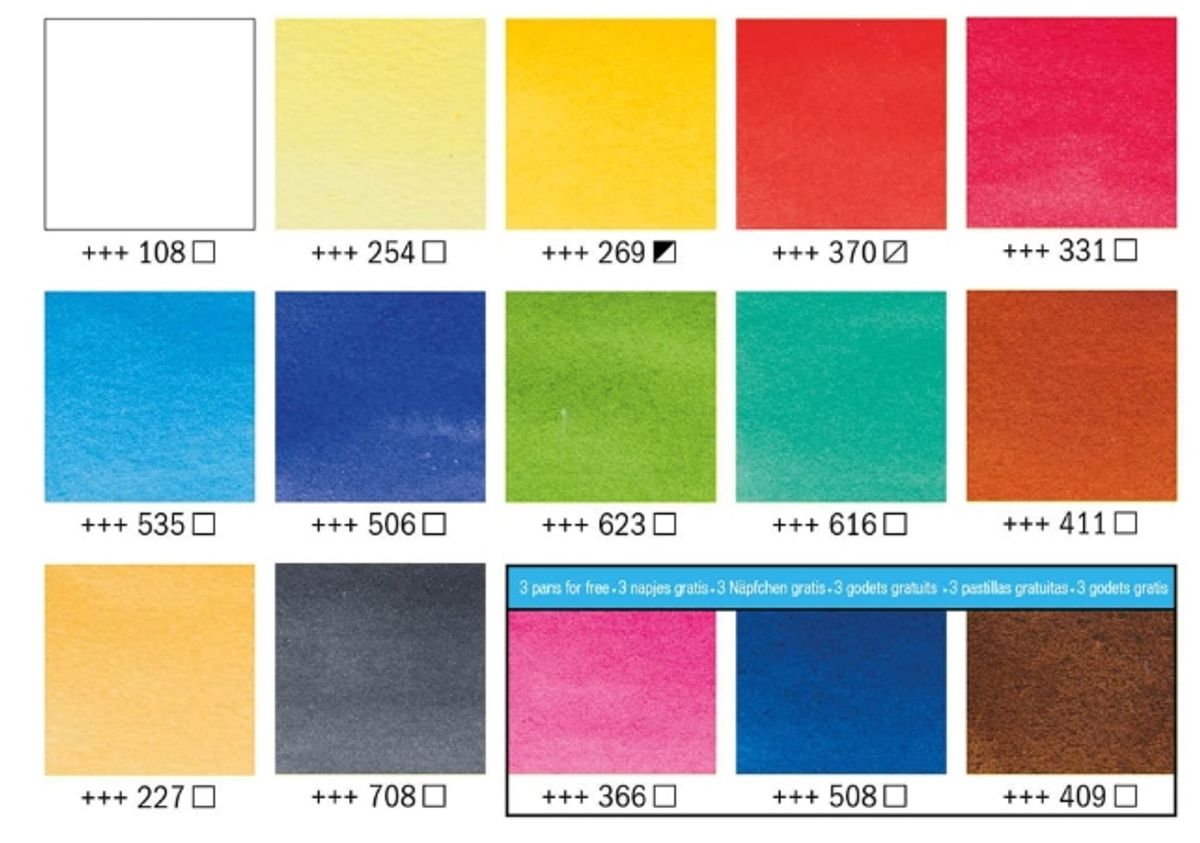 Van Gogh Akvarell Pocketbox Sett – 12+3 – Inkl pensel