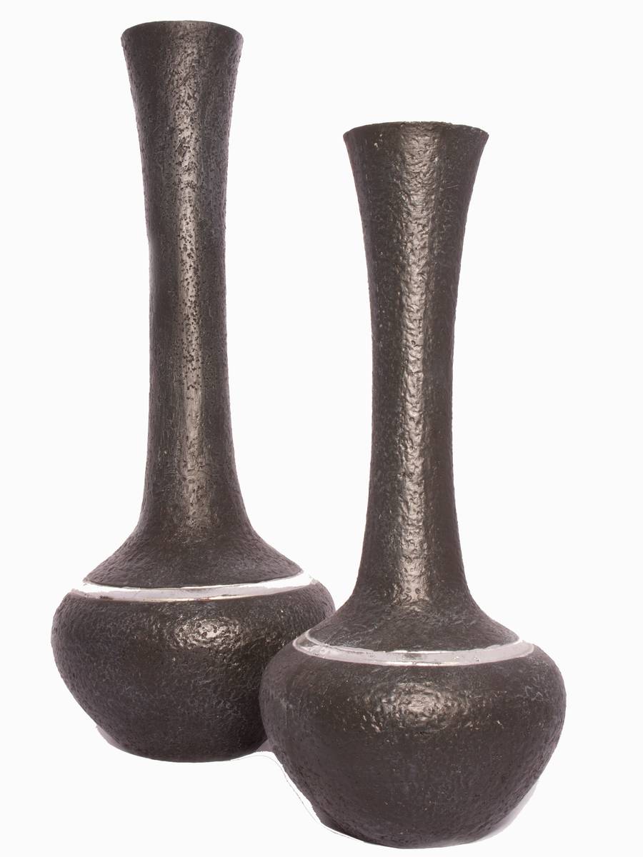 Vase/krukke i polyserin - sort (H: 48 cm)