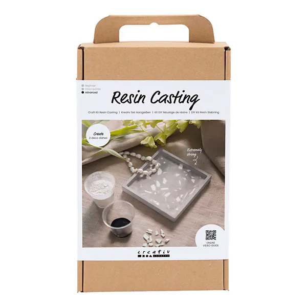 Hovedbilde DIY kit, resin støping med terrazzo-flak